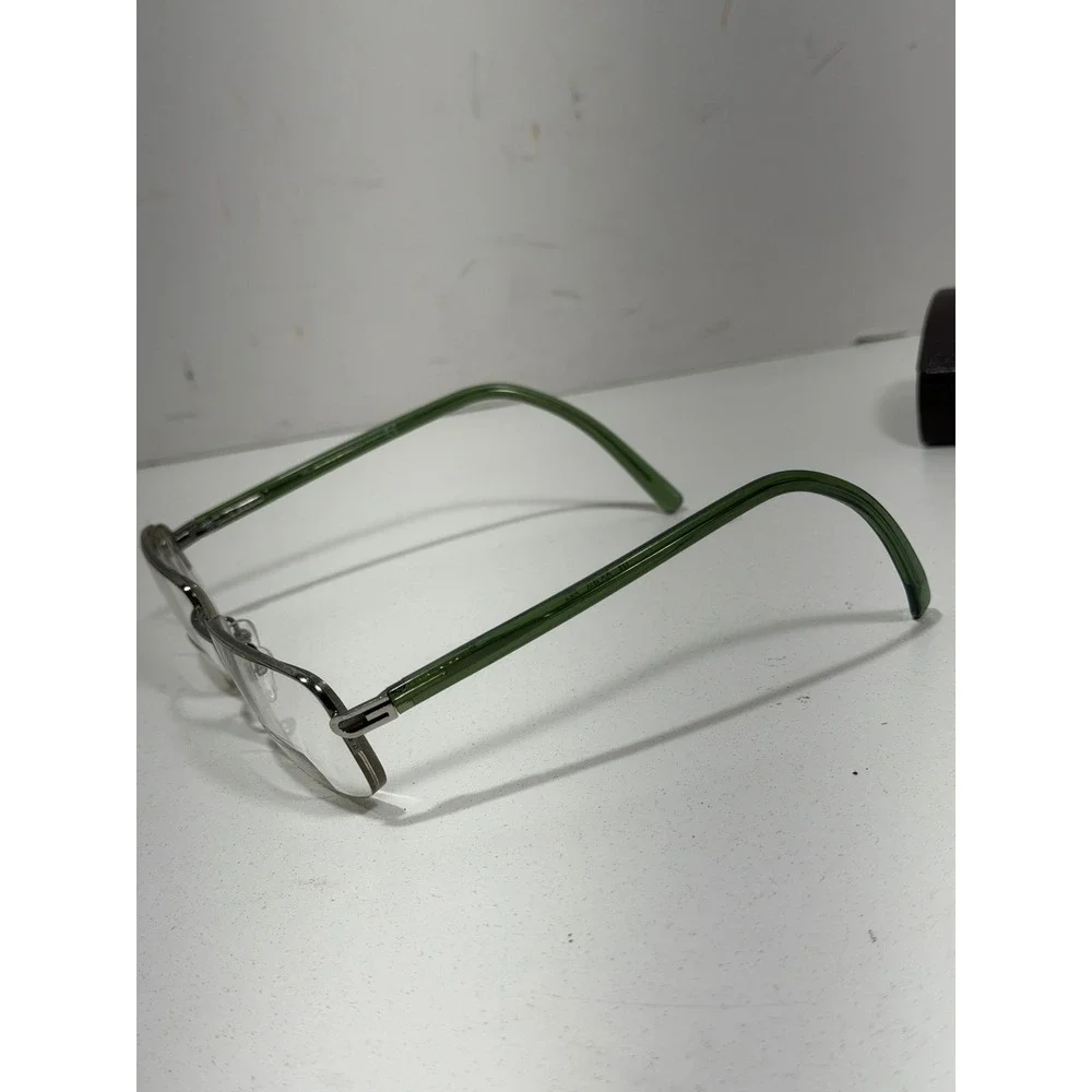 Gucci GG 1134 vintage Eyeglasses‎ Green Gunmetal Metal Frames Made in Italy